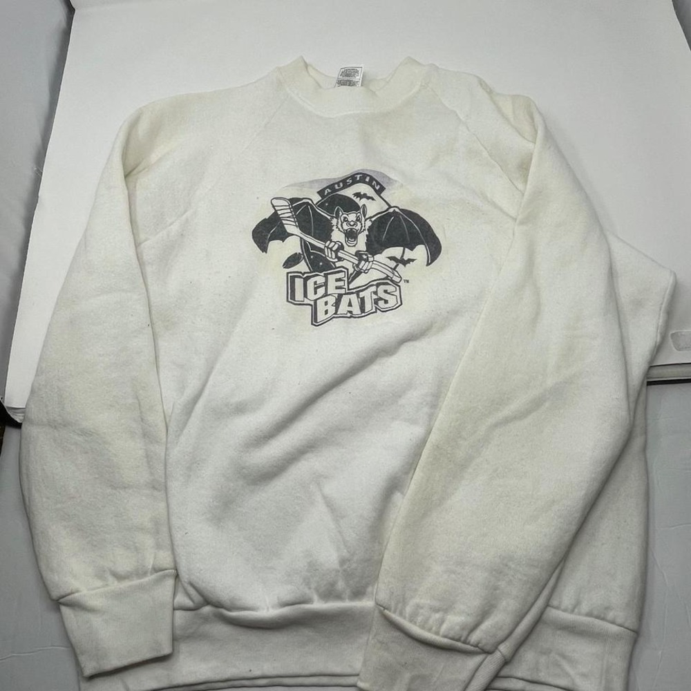 Vintage 90s Austin Ice Bats Hockey Sweatshirt Size Large